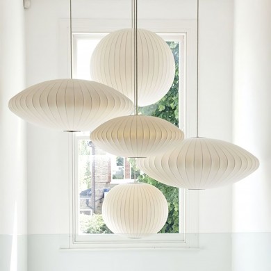 Noah White Triple Pear Bubble Silk Pendant Light