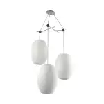 Noah White Triple Pear Bubble Silk Pendant Light