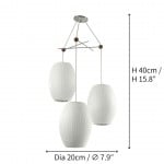 Noah White Triple Pear Bubble Silk Pendant Light