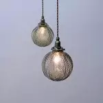 Logana Vintage Feather Texture Glass Globe Pendant Light