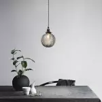 Logana Vintage Feather Texture Glass Globe Pendant Light
