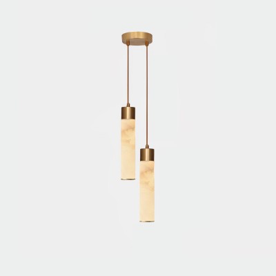 Odalys Luxurious Cylindrical Alabaster Brass Pendant Light Odalys Luxurious Cylindrical Alabaster Brass Pendant Light