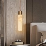 Odalys Luxurious Cylindrical Alabaster Brass Pendant Light Odalys Luxurious Cylindrical Alabaster Brass Pendant Light