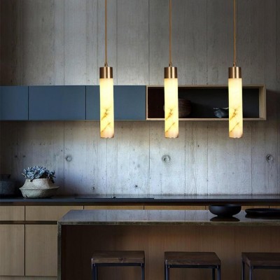 Odalys Luxurious Cylindrical Alabaster Brass Pendant Light Odalys Luxurious Cylindrical Alabaster Brass Pendant Light