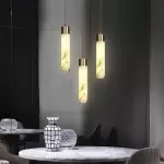 Odalys Luxurious Cylindrical Alabaster Brass Pendant Light Odalys Luxurious Cylindrical Alabaster Brass Pendant Light