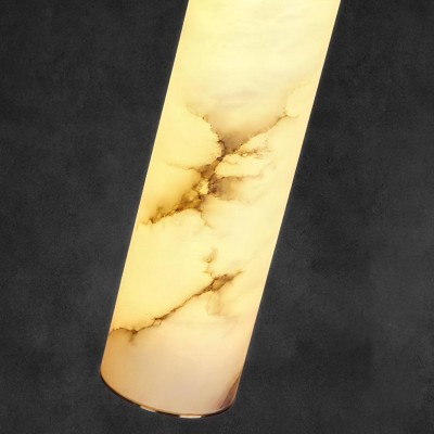 Odalys Luxurious Cylindrical Alabaster Brass Pendant Light Odalys Luxurious Cylindrical Alabaster Brass Pendant Light