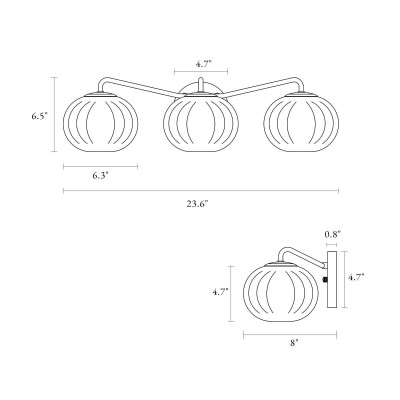 Cedric Modern Brass Spherical Glass Wall Light Cedric Modern Brass Spherical Glass Wall Light