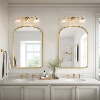 Cedric Modern Brass Spherical Glass Wall Light Cedric Modern Brass Spherical Glass Wall Light