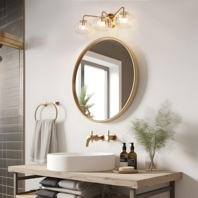 Cedric Modern Brass Spherical Glass Wall Light Cedric Modern Brass Spherical Glass Wall Light