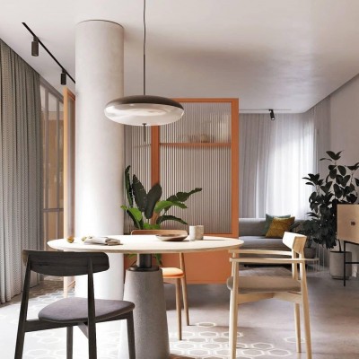 Korbin Acrylic White Flying Saucer Pendant Light