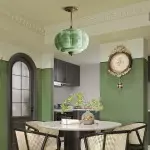 Vortan Antique Brass Green Glass Semi-Flush Mount Eloise Pendant Lamp