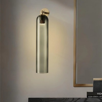 Ignatius Rustic Cylindrical Metal Glass Sconce Ignatius Rustic Cylindrical Metal Glass Sconce