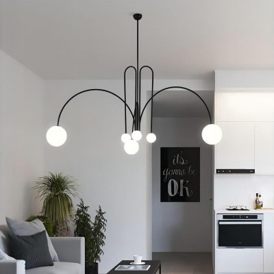 Juniper Modern Metal Glass Suspension Chandelier Juniper Modern Metal Glass Suspension Chandelier