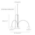 Juniper Modern Metal Glass Suspension Chandelier