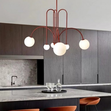 Juniper Modern Metal Glass Suspension Chandelier