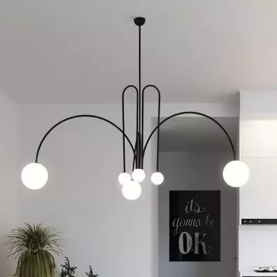 Juniper Modern Metal Glass Suspension Chandelier Juniper Modern Metal Glass Suspension Chandelier
