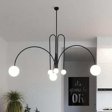 Juniper Modern Metal Glass Suspension Chandelier