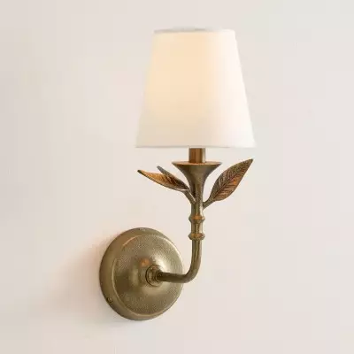 Huxley Rustic Antique Brass Botanical Forged Iron Sconce Huxley Rustic Antique Brass Botanical Forged Iron Sconce