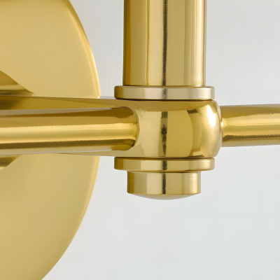 Lennox Luxurious Triple Metal Aged Brass Sconce Lennox Luxurious Triple Metal Aged Brass Sconce