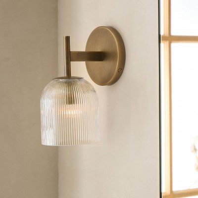 Alain Cooper Ribbed Glass Wall Sconce Alain Cooper Ribbed Glass Wall Sconce