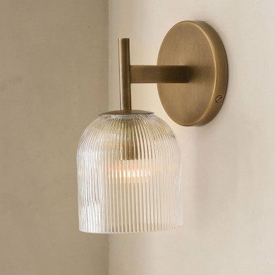 Alain Cooper Ribbed Glass Wall Sconce