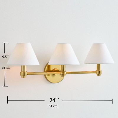 Lennox Luxurious Triple Metal Aged Brass Sconce Lennox Luxurious Triple Metal Aged Brass Sconce