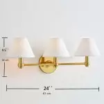 Lennox Luxurious Triple Metal Aged Brass Sconce