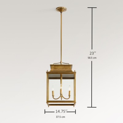 Marcellus Classic Metal Clear Glass Outdoor Lantern Pendant Light