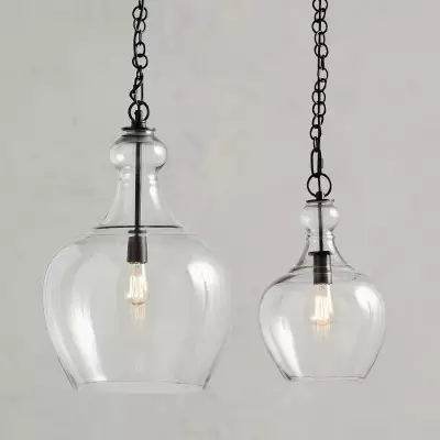Yates Industrial Clear Glass Pendant Light Yates Industrial Clear Glass Pendant Light