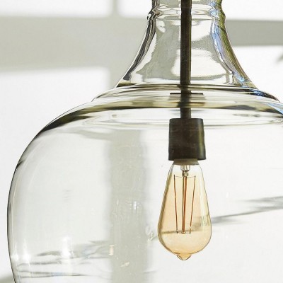 Yates Industrial Clear Glass Pendant Light