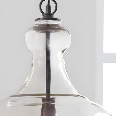 Yates Industrial Clear Glass Pendant Light