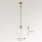 Mica Minimalist Brass Clear Glass Pendant Light