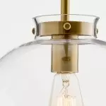 Mica Minimalist Brass Clear Glass Pendant Light