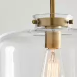 Mica Minimalist Brass Clear Glass Pendant Light