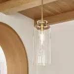 Mica Minimalist Brass Clear Glass Pendant Light