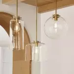 Tate Mid Century White Globe Glass Pendant Light