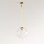 Mica Minimalist Brass Clear Glass Pendant Light