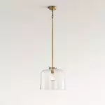 Mica Minimalist Brass Clear Glass Pendant Light