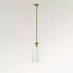 Mica Minimalist Brass Clear Glass Pendant Light