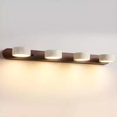 Benjamin Rustic Adjustable Travertine Wood Led Vanity Sconce Benjamin Rustic Adjustable Travertine Wood Led Vanity Sconce