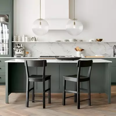 Alain Farmhouse Cooper Ribbed Glass Pendant Light