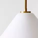 Nori Minimalist Brass Glass Cone Pendant Light