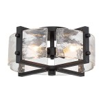 Piper Farmhouse Drum Glass Ceiling Light