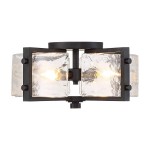 Piper Farmhouse Drum Glass Ceiling Light