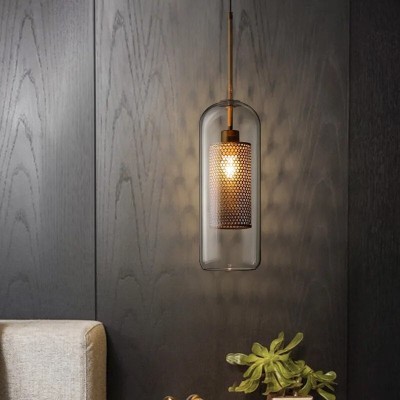 Linc Contemporary Globe Clear Glass Metal Pendant Light Linc Contemporary Globe Clear Glass Metal Pendant Light