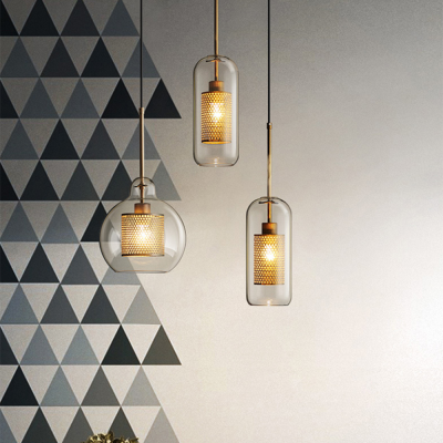 Linc Contemporary Globe Clear Glass Metal Pendant Light Linc Contemporary Globe Clear Glass Metal Pendant Light