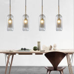 Linc Contemporary Globe Clear Glass Metal Pendant Light