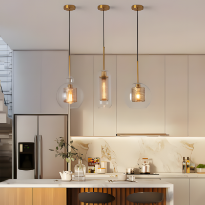Linc Contemporary Globe Clear Glass Metal Pendant Light Linc Contemporary Globe Clear Glass Metal Pendant Light