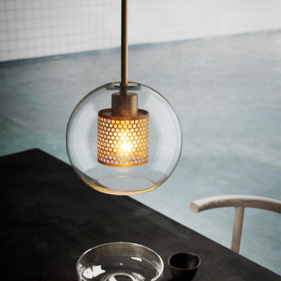 Linc Contemporary Globe Clear Glass Metal Pendant Light Linc Contemporary Globe Clear Glass Metal Pendant Light
