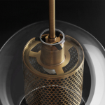 Linc Contemporary Globe Clear Glass Metal Pendant Light